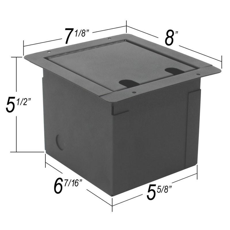 Recessed Floor Box with Empty Plate for 4 XLRF + Duplex AC