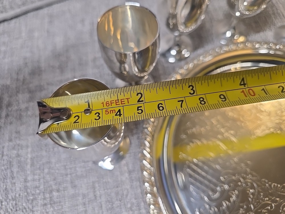 Leonard Silverplate Tray and Goblets Set