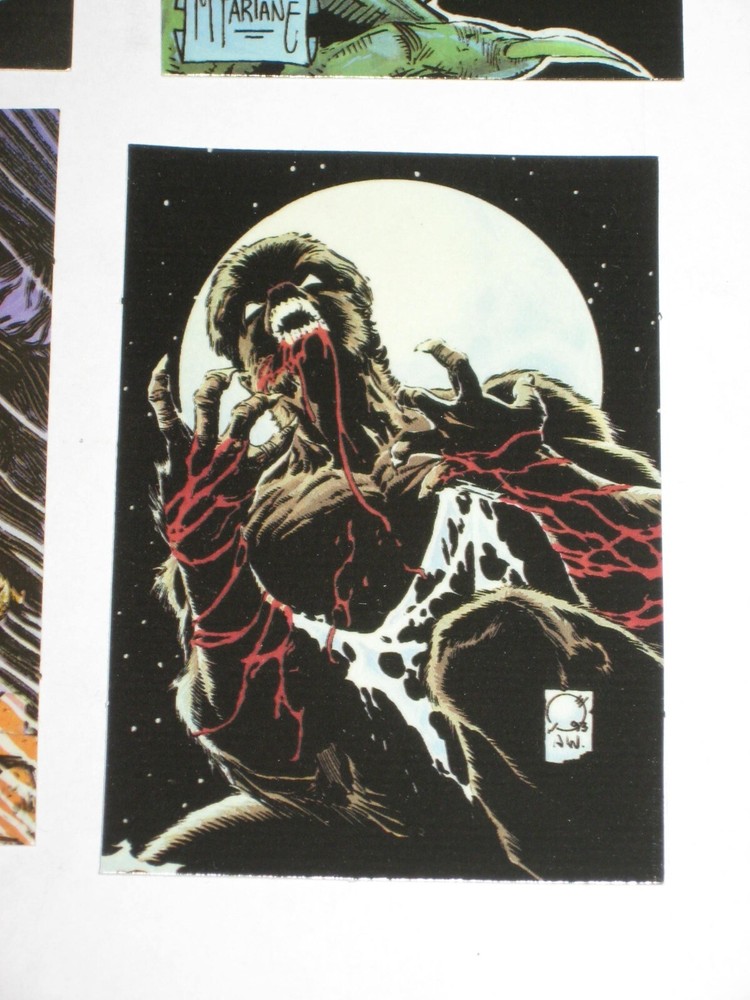 1994 Universal Monsters Illustrated INSERT HORRORGLOW 4 Card SET MCFARLANE