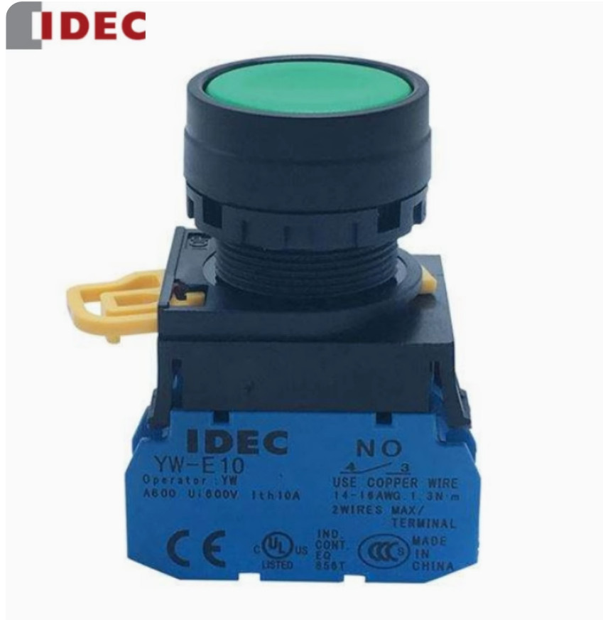 1PC New IDEC Flat head self-locking button YW1B-A1E02R 2NC red #LL
