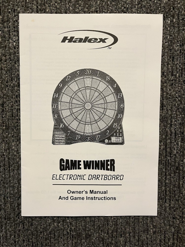 Halex Electronic Dart Board Manual