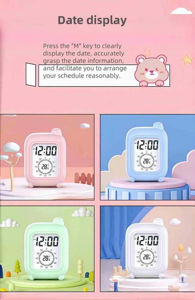Visual Timer Clock, Digital Alarm Clocks with Temperature Display, Countdown,...