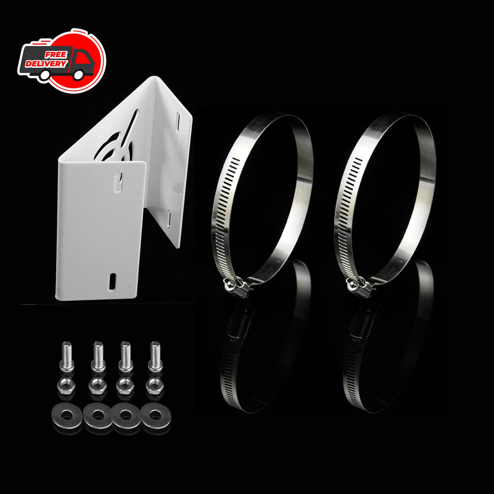 Universal Vertical Pole Mount for Security Camera Solid Metal Bracket with Loops