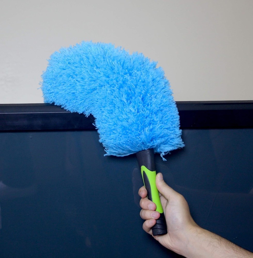 17-Inch Microfiber Duster with Soft Rubber Tip - Ideal for Hard-to- Dusting