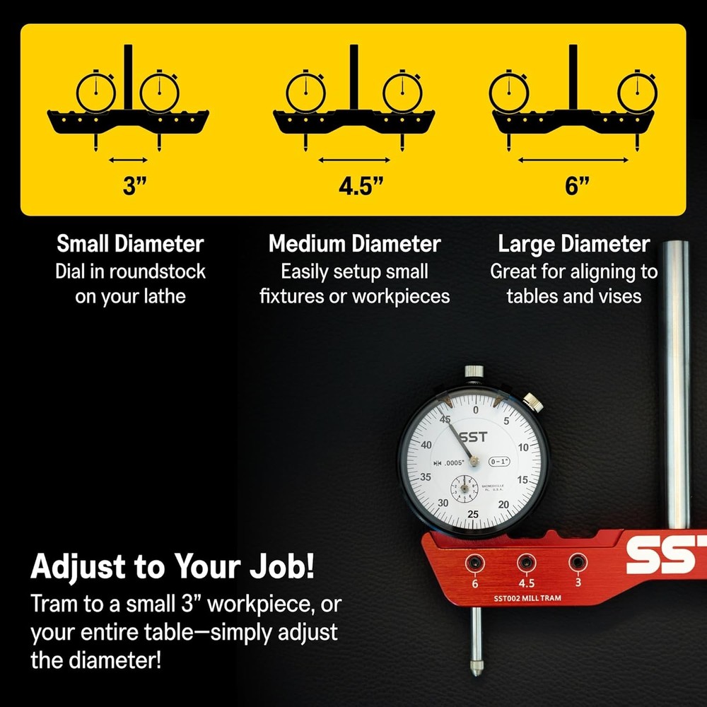 SST Lathe Mill Tramming Alignment Tool w/Dial Indicator