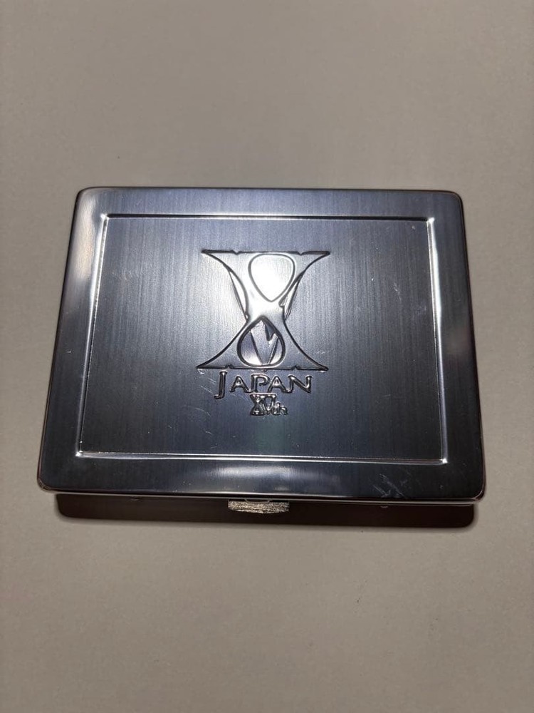 X JAPAN Silver lighter with original box cigarette case set