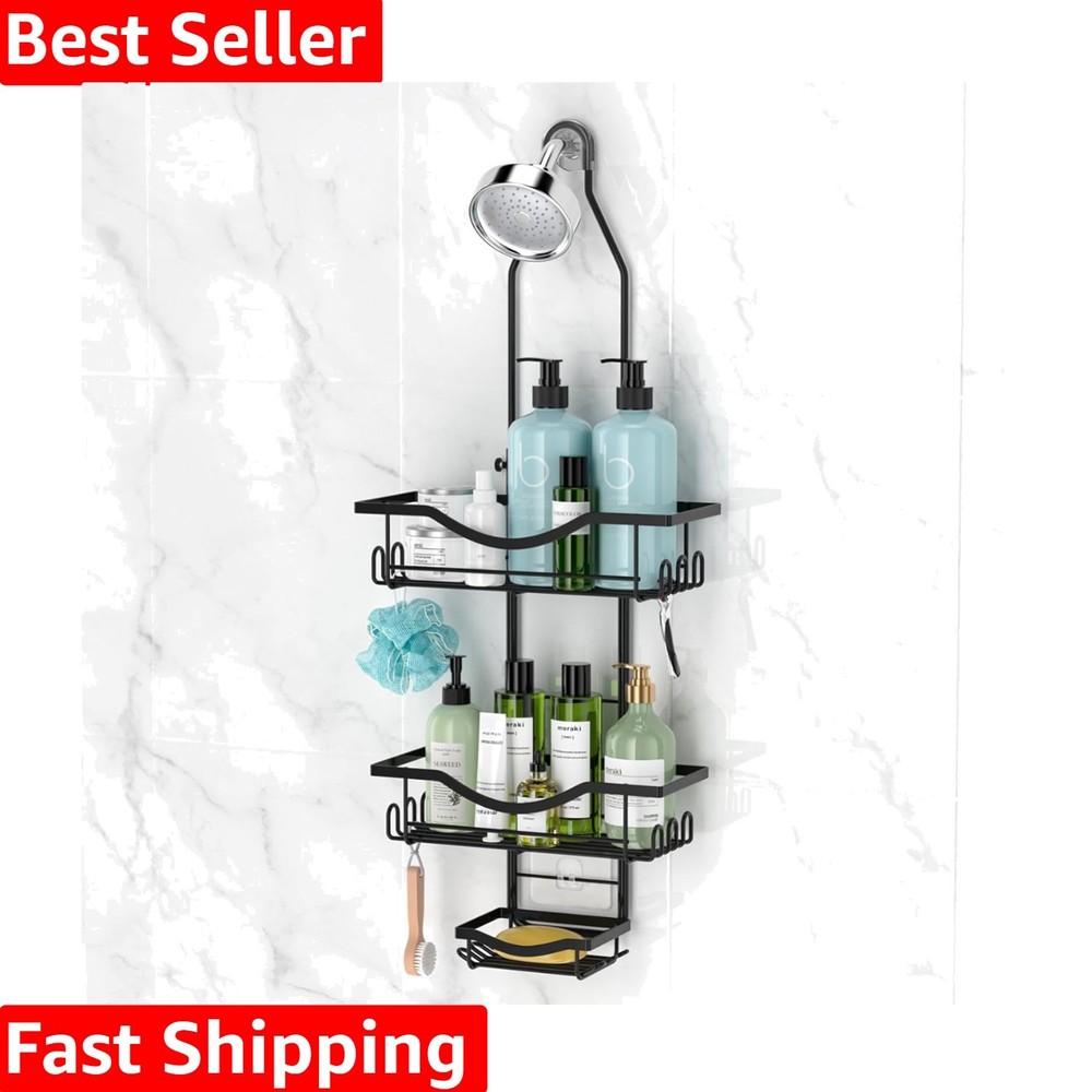 Shower Caddy Hanging Adjustable Shower Caddy, Rustproof Shower Organizer Exte...