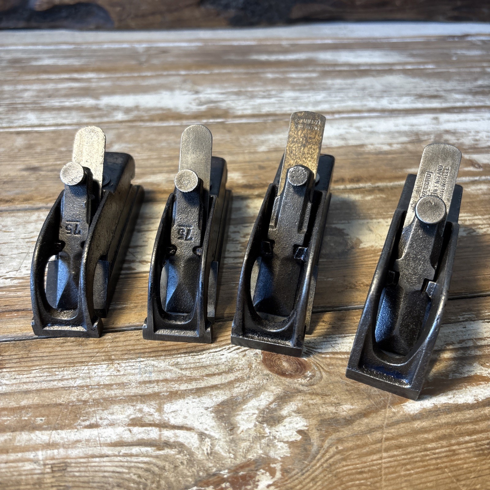 4 Vintage  No. 75 Bullnose Rebate Planes – Stanley, Record & 2 others