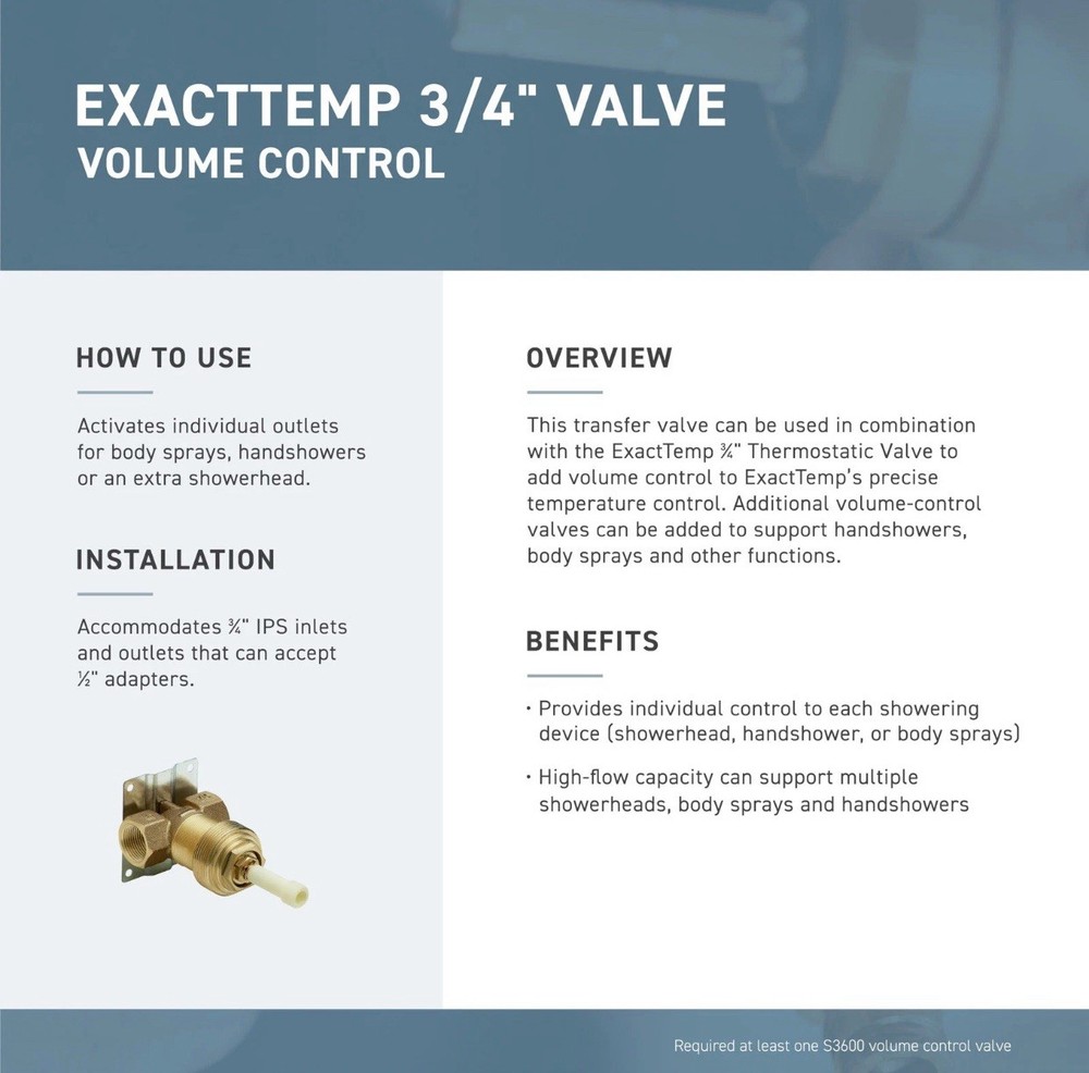 Moen T4292 Align Single Function Volume Control Valve Trim Only - - Chrome