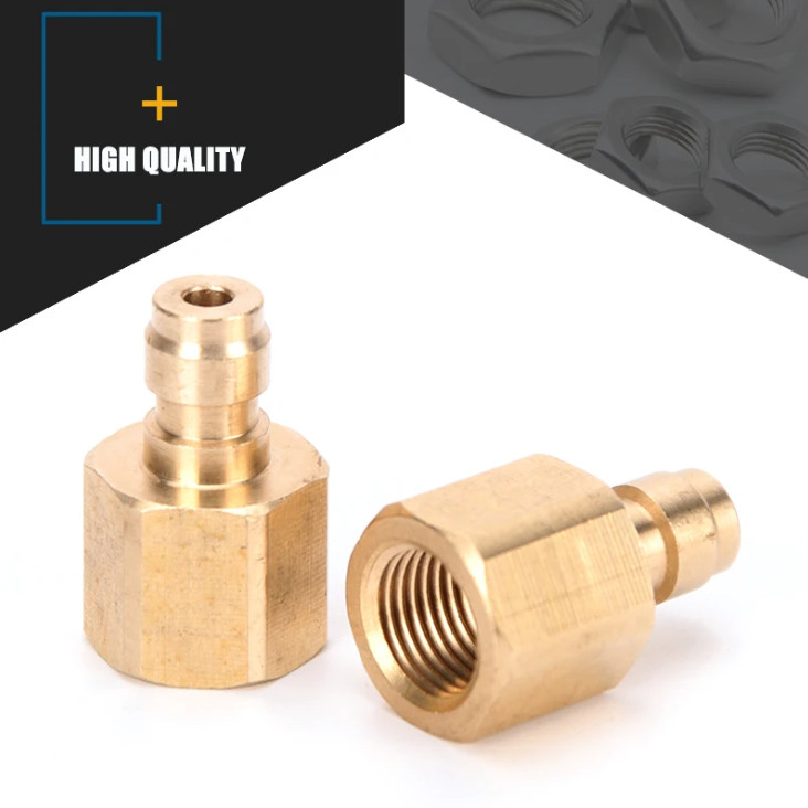2PCS 1/8BSPP Thread Copper Quick Connector Fitting PCP Air Refilling Adapter 8MM