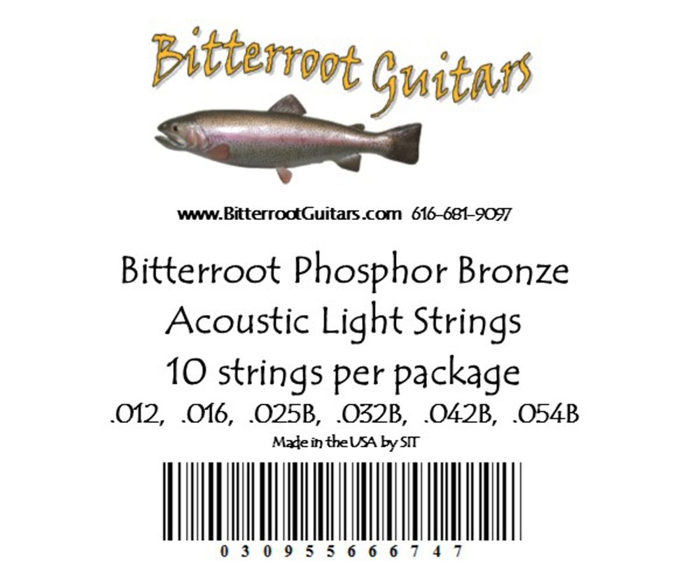 Bitterroot Guitar Strings Acoustic Phosphor Bronze Light Set Bulk 10 pack 088643
