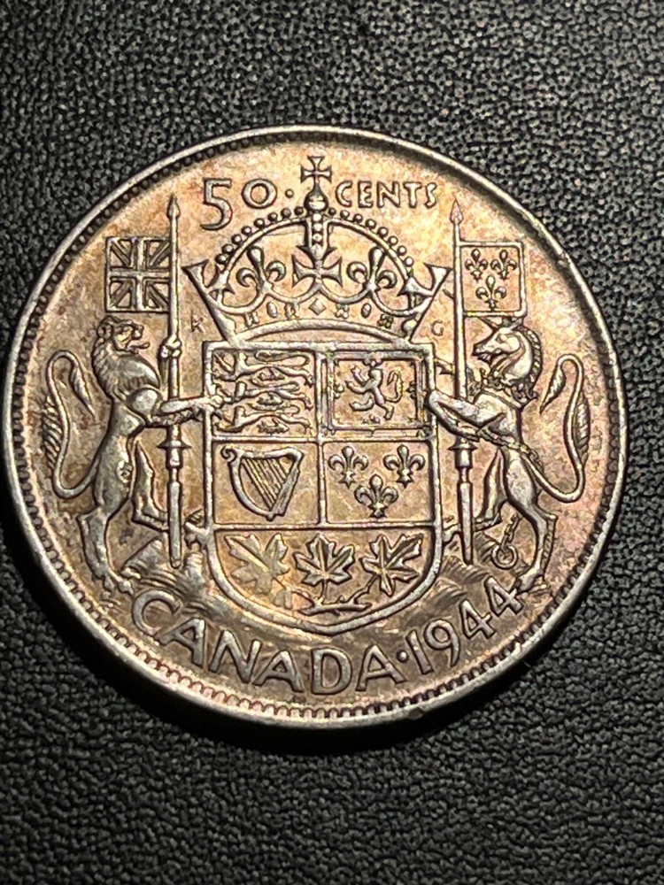 1944 Canada Half Dollar Silver Coin Nice AU+