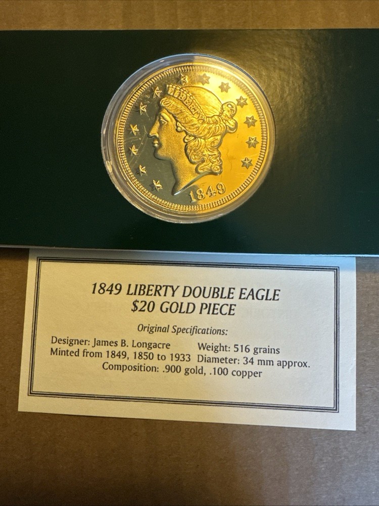 1849 Liberty Double Eagle $20 Gold Piece Copy
