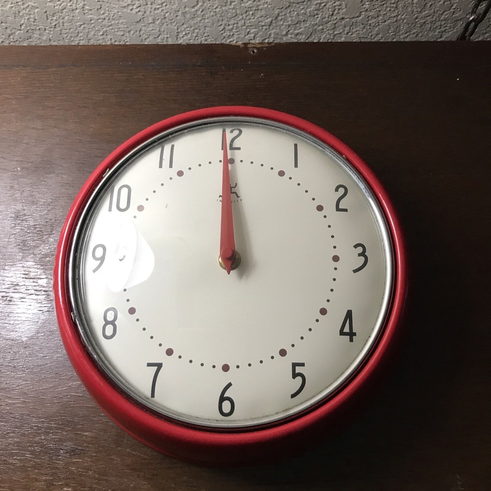Infinity Vintage Red Wall Clock