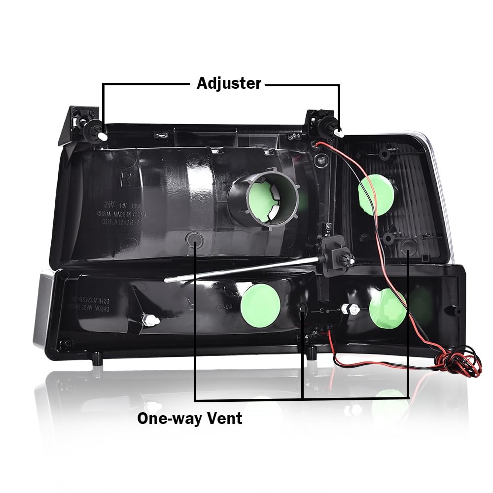 LED Headlights Assembly Front Headlamps for Ford F150 Bronco 1992-1996