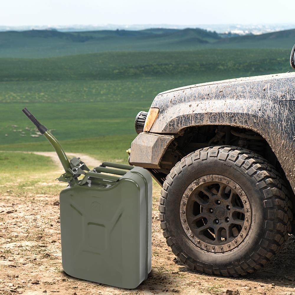 Fuel Can 5 Gal 20L Steel Gasoline Gas Fuel Tank Military Emergency Fuel Can