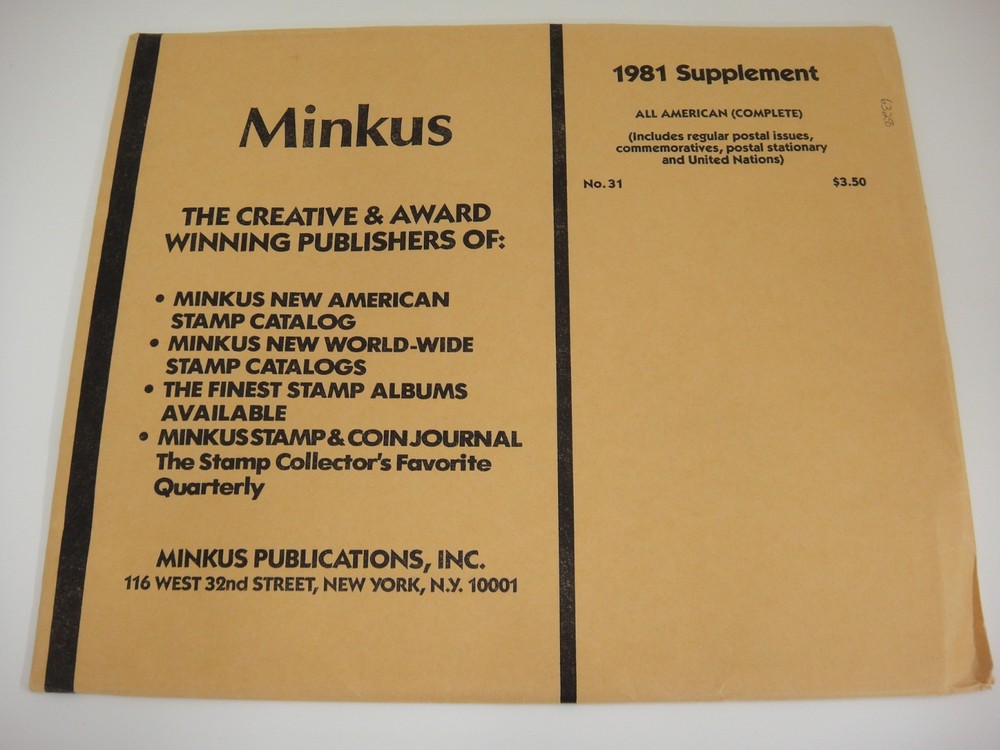 Minkus 1981 All American Stamp Album Supplement Complete #31 NOS