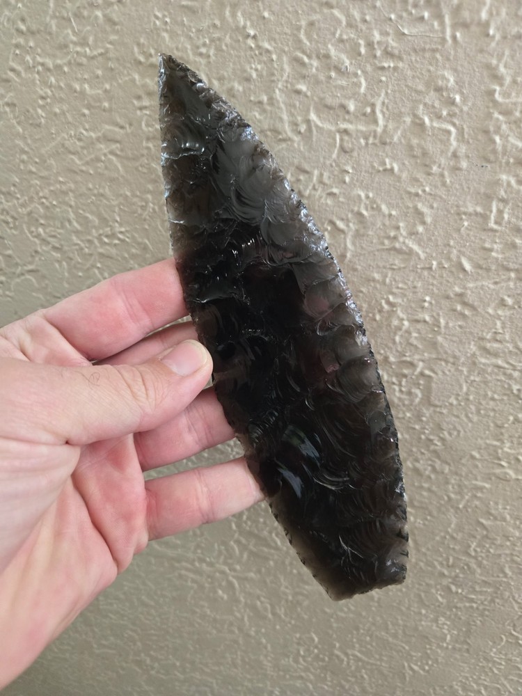hand knapped obsidian blade