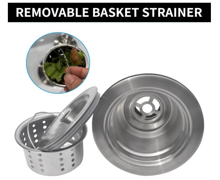 Sink Strainer Kitchen Drain Assembly Kit 3-1/2 Inch with Brushed