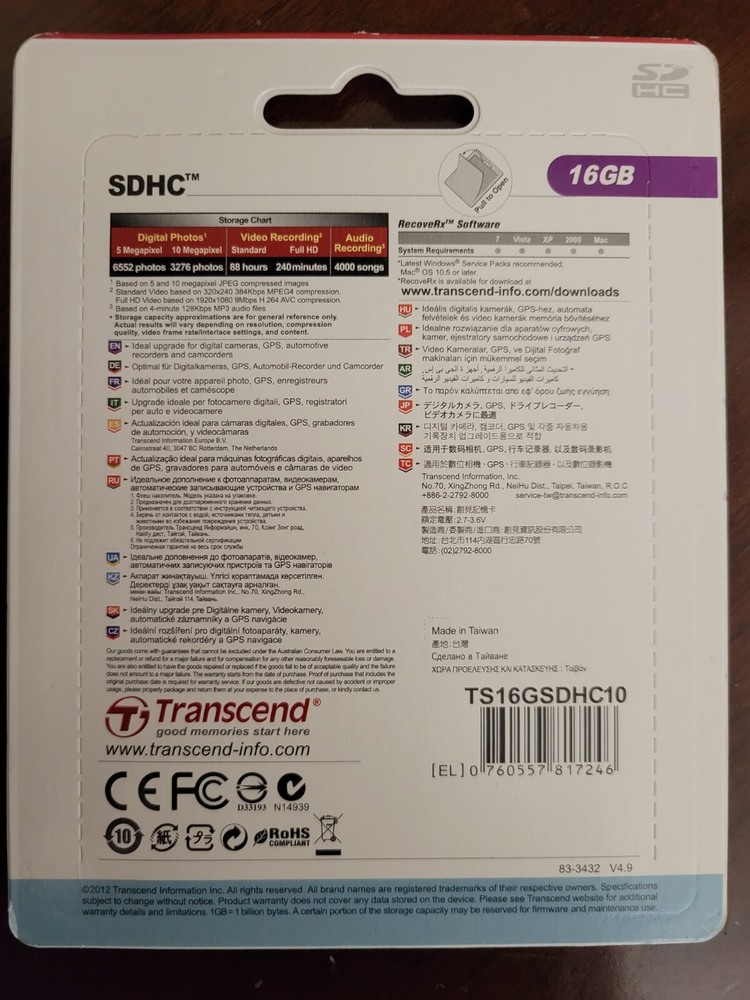 Transcend 16GB SD Card