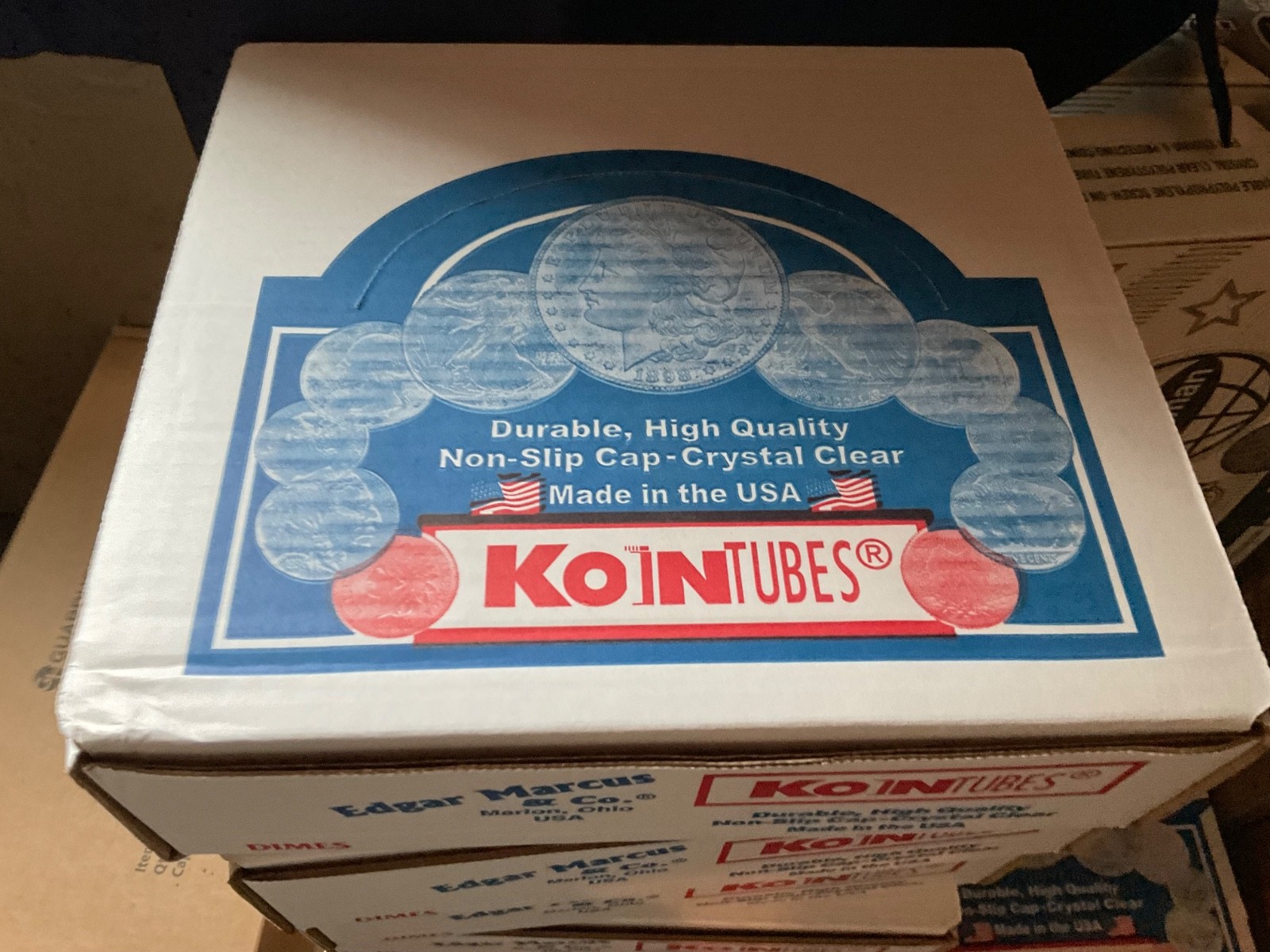 100 New Whitman Kointube Coin Tubes for Dimes (10 cent) FULL BOX Made in USA