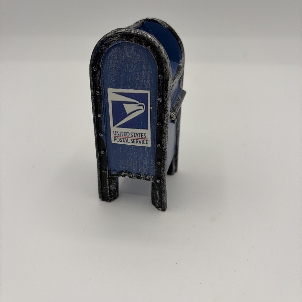 Miniature USPS Mailbox Postal Box Mail Box Blue Display Diorama Scenery
