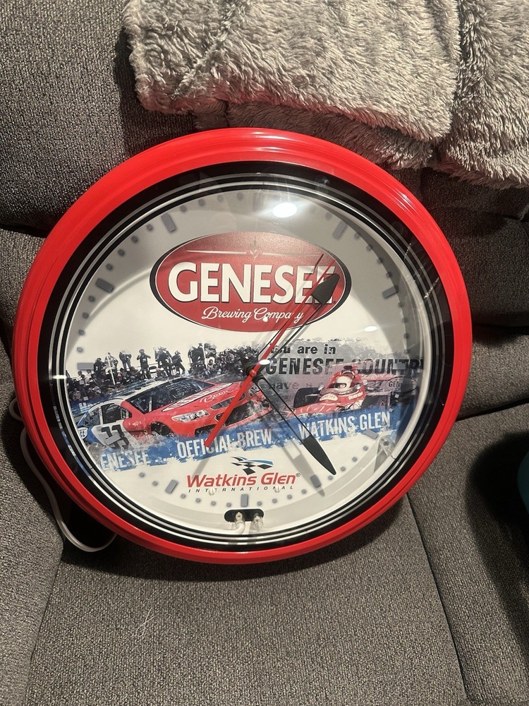 Genesee Brewing Watkins Glen Neon Clock