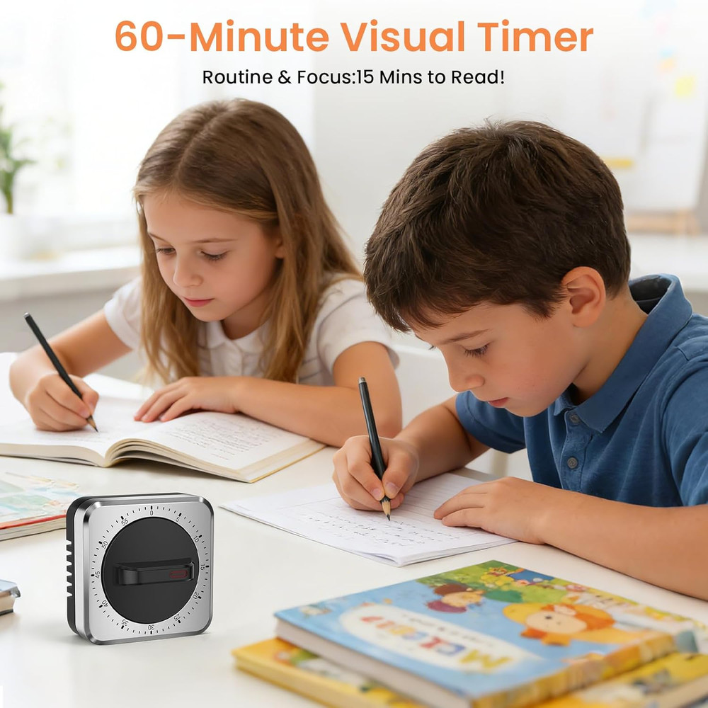 Mechanical Kitchen Timer with Magnet: Wind up Cooking Timer Clock with Loud Alar