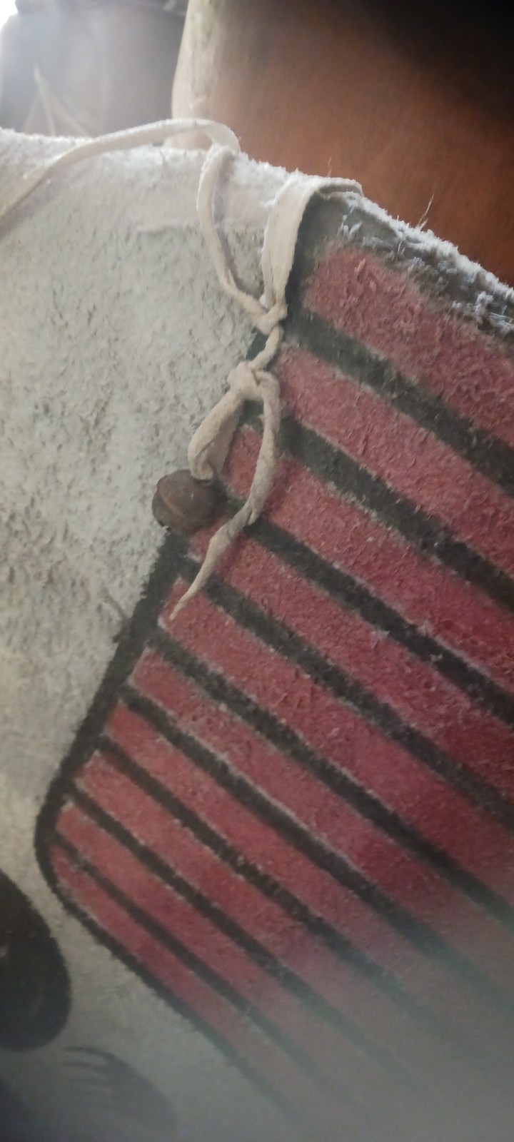 ** AWESOME NATIVE AMERICAN WALL ART PAINTED BISON SHIELD DISPLAYS BEAUTIFUL**