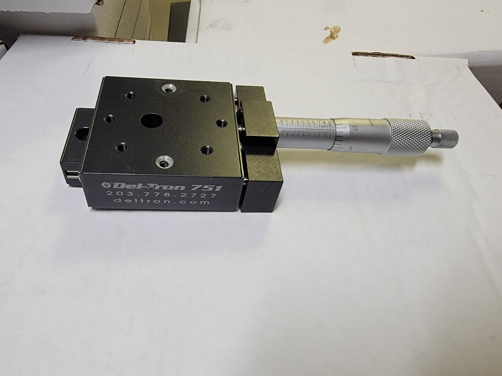 Del-Tron 751 Ball Slide Linear Motion Positioning Stage with Micrometer