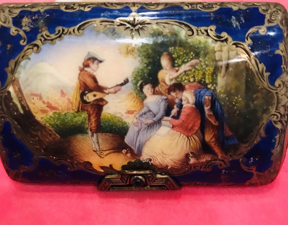 Antique Silver Enamel Box