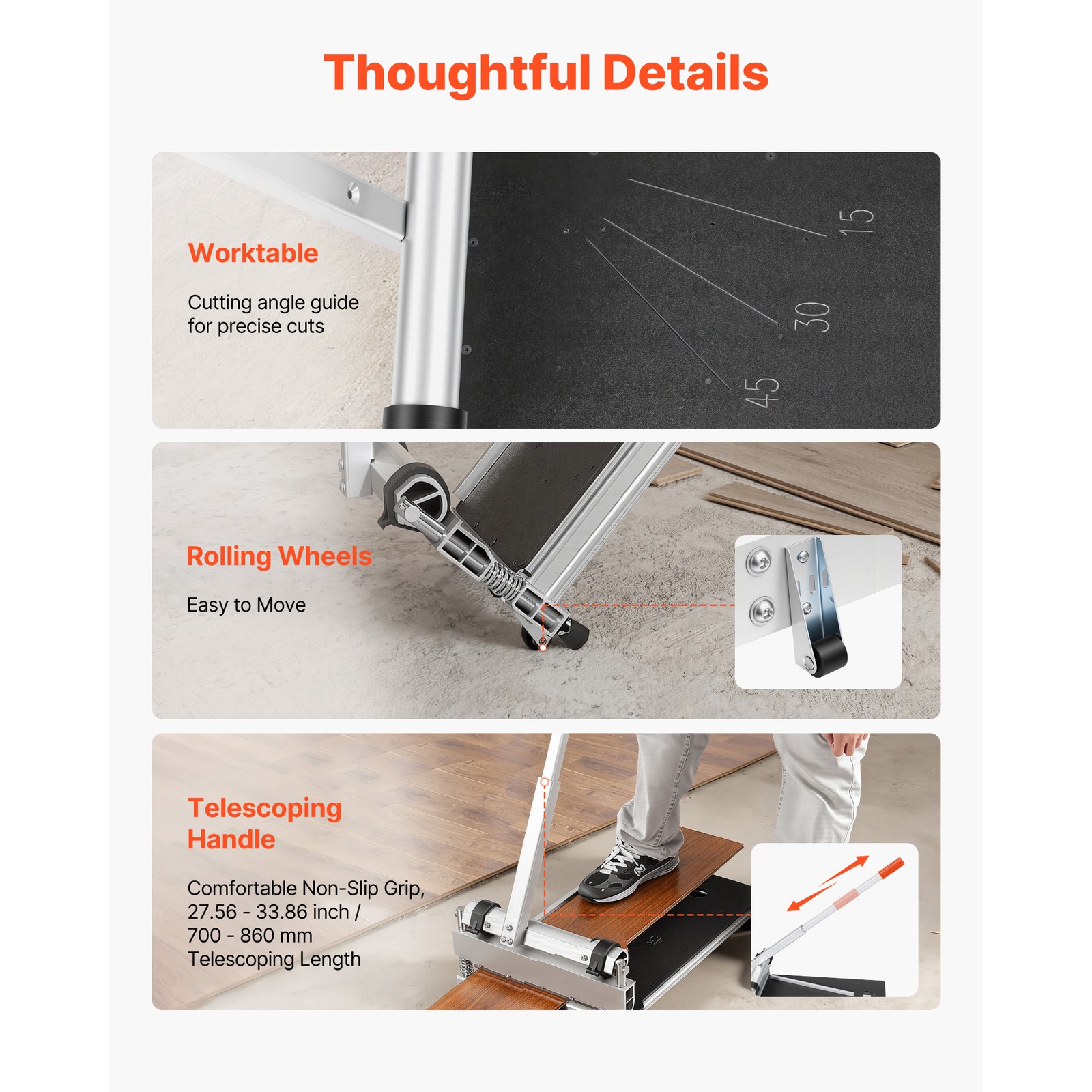 Uimoso 13" Vinyl Floor Cutter for Laminate Flooring with Adjustable Angles