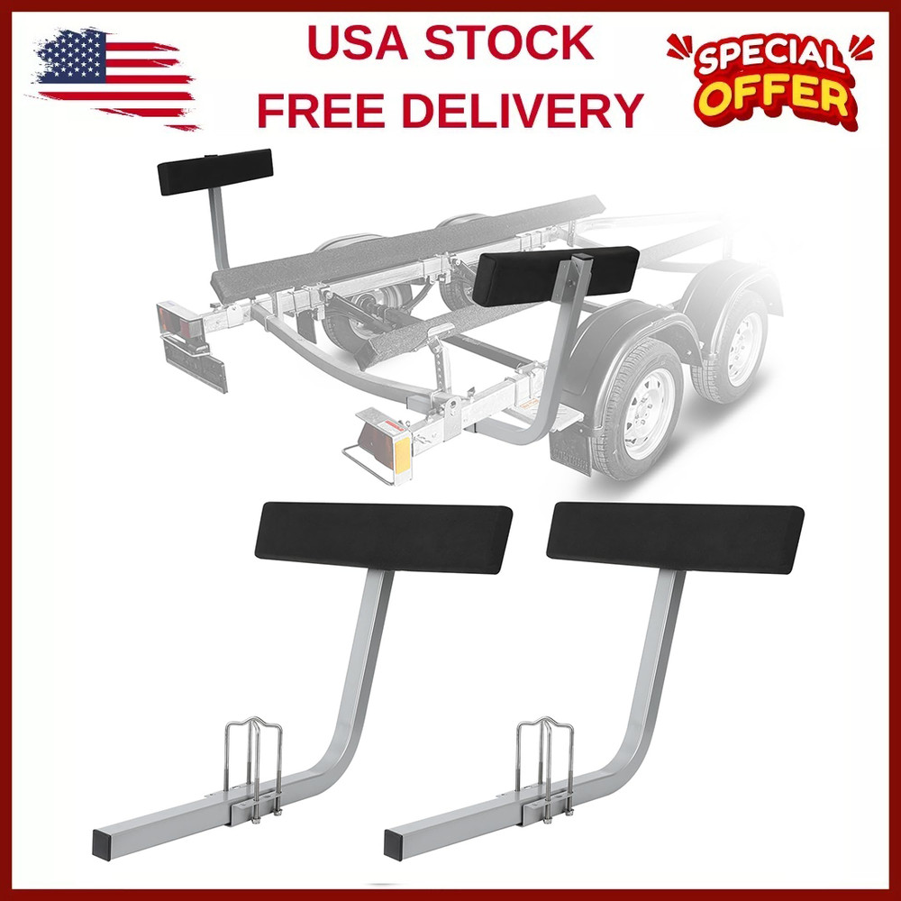 20"Carpeted Guide On Tilting Side Bunks - Boat Trailer Guide W/Frames & Hardware