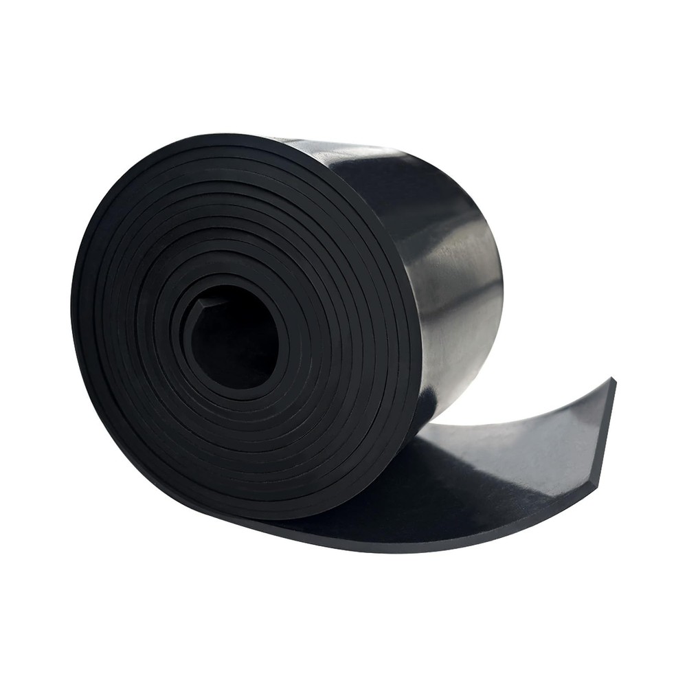 Black Solid Rubber Strip, 1/8 (.125)" Thick X 4" Wide X 10'Long, Solid Flat R...