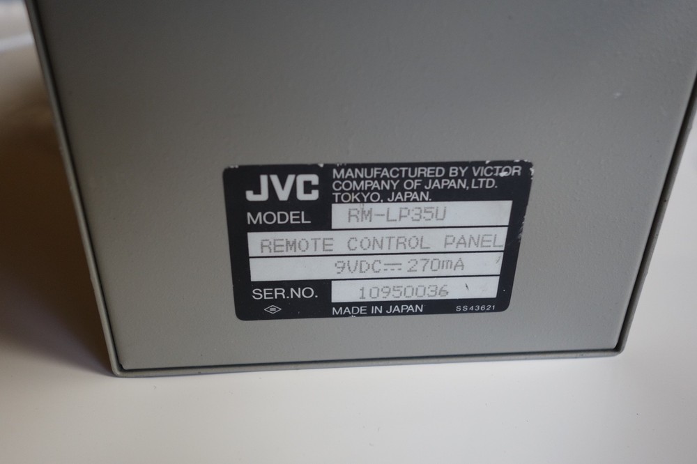 JVC RM-LP35U Remote Control Panel