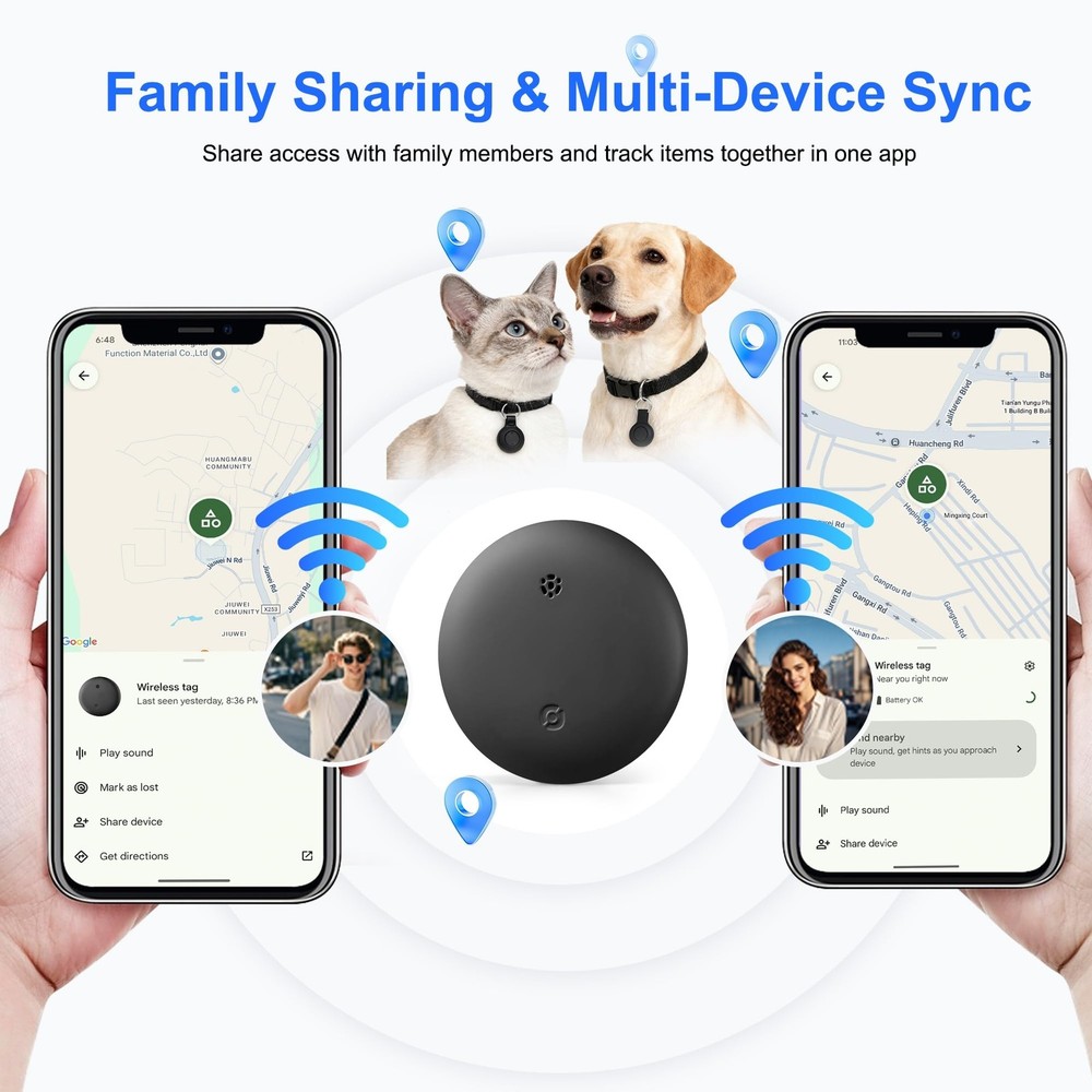 Android Tracker Tags, 1 Pack Google Certified Smart Tracker with Silicone Cas...