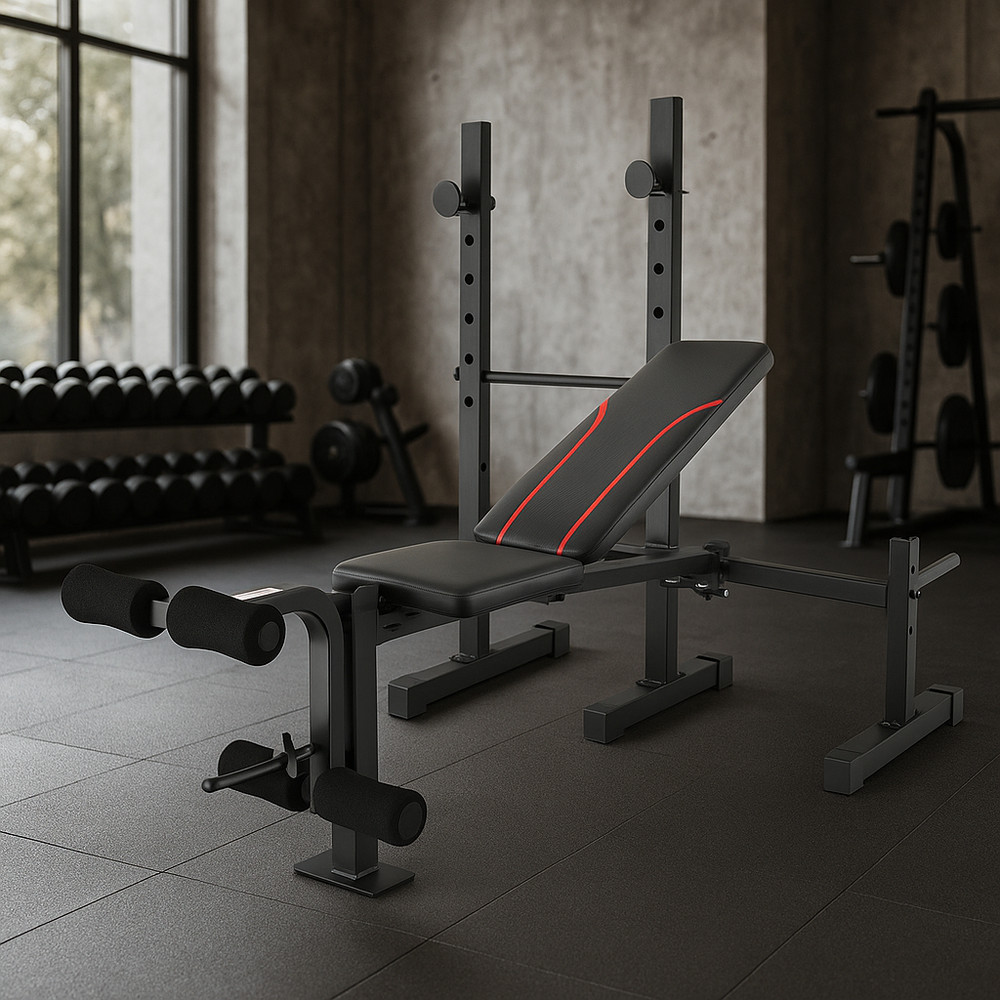 Foldable Weight Bench for Home Gym Adjustable Barbell Rack Leg Developer 600LBS