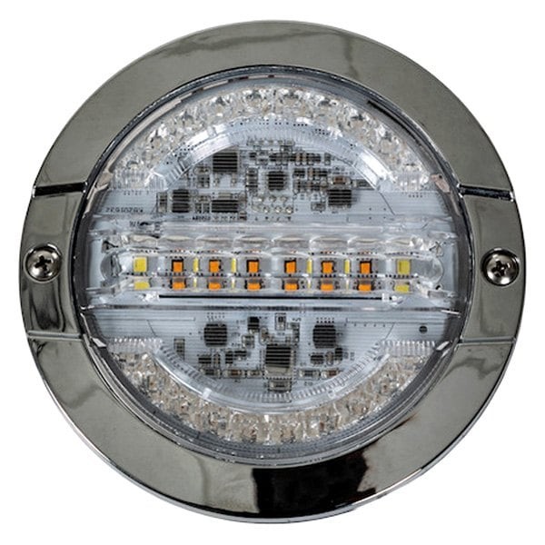 4" Round Grommet Mount LED Combination Tail Light w Backup & Strobe Light