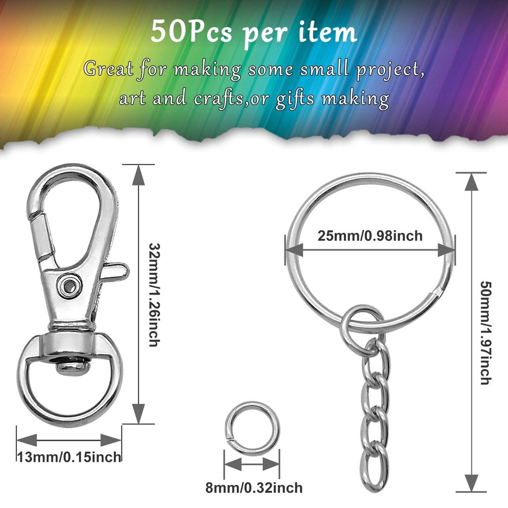 150Pcs Swivel Snap Hook Set,Stainless Small, Set