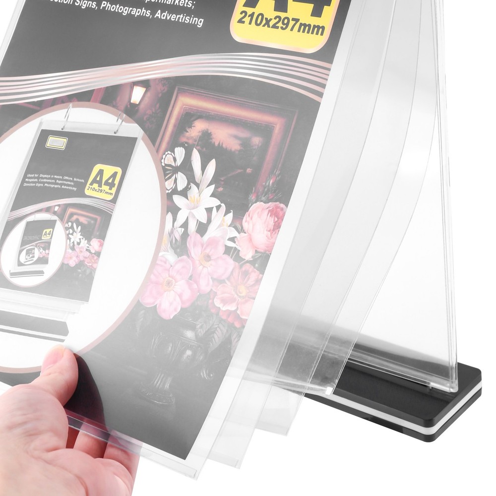 A4 Multi Sided Flip Display Card Labels Stand Removable Label 1236