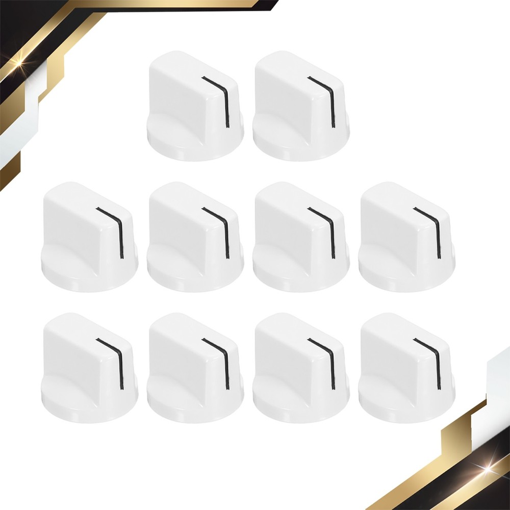 10Pcs 6.4mm Shaft Hole Guitar Ampere Effect Pedal Knobs Pointer Control Screw