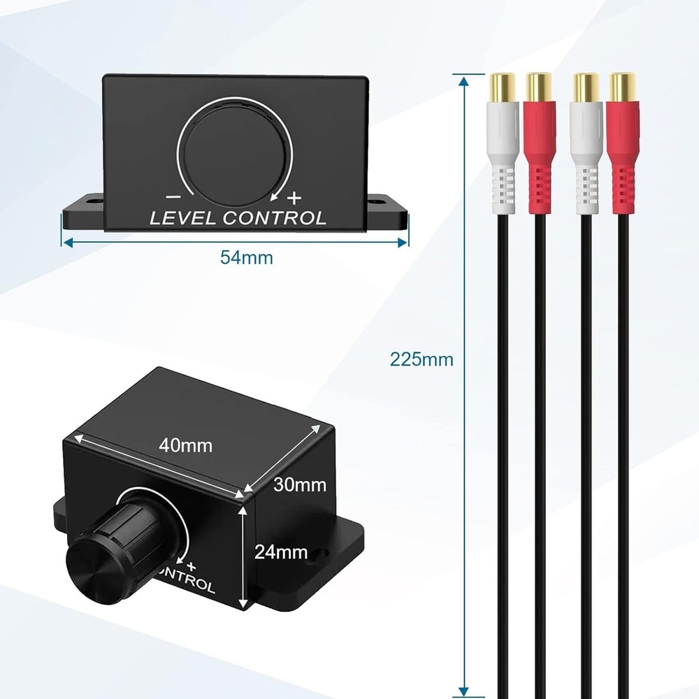 Universal Car RCA Remote Amplifier Level Controller RCA Audio Bass Knob Sub A...