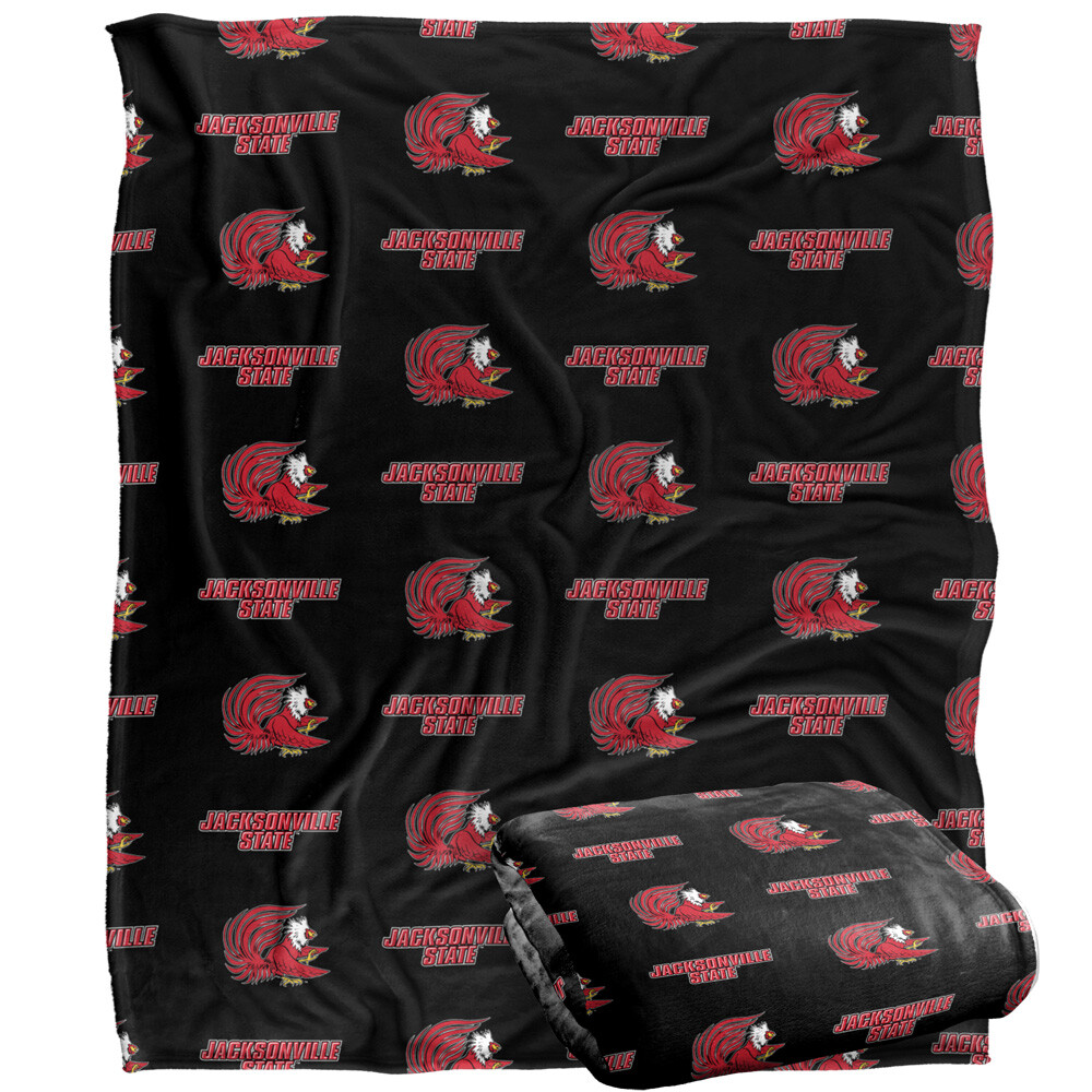 Jacksonville State University Logo Pattern Silky Touch Super Soft Throw Blanket