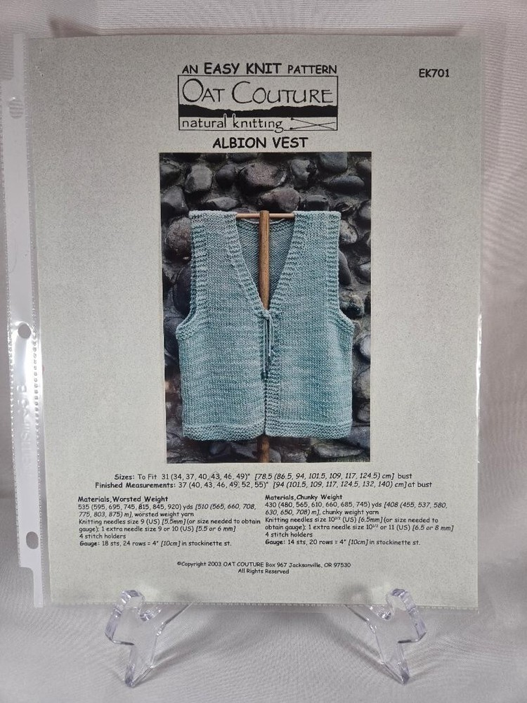 Oat Couture Knitting Patterns Pages 1-3