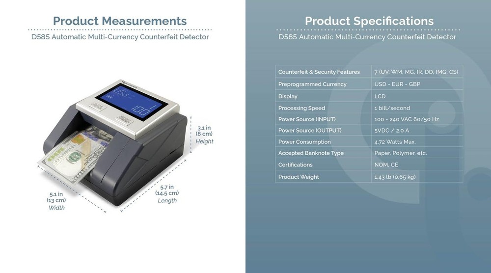 AccuBANKER D585 Multi-Scanix Counterfeit Currency Detector, Multi-Orientation...