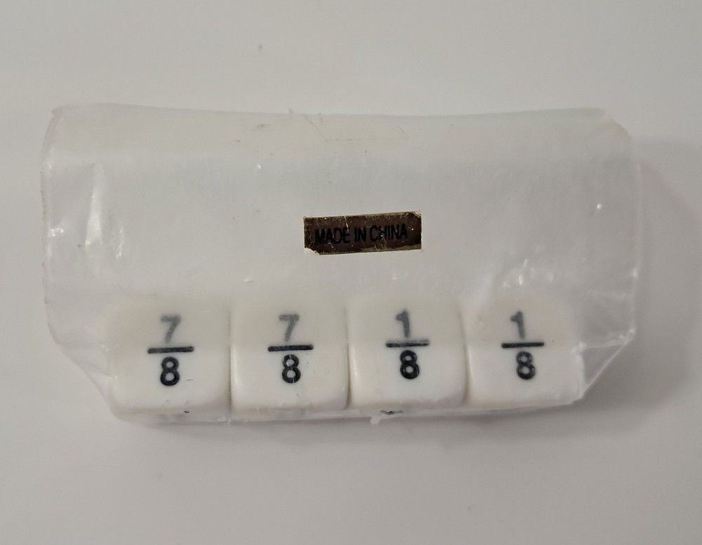 Fraction Dice Set of Four Math Mathematics Manipulative Teaching Practicing New