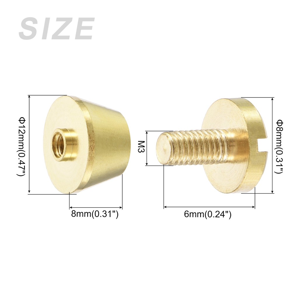 Screw Back Stud Spike (12x8mm) 4pcs, Flat Head Stud Rivets