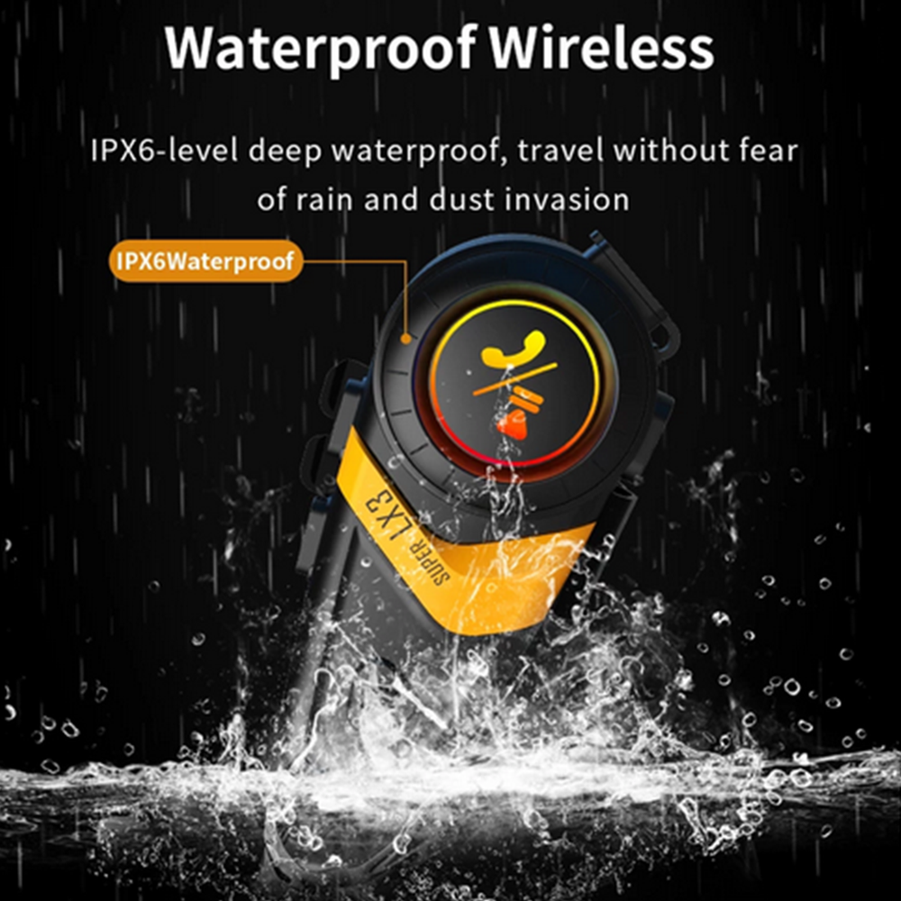 Bluetooth Wireless BT Helmet Intercom Headset TYPE-C Charging Fit For Motorcycle