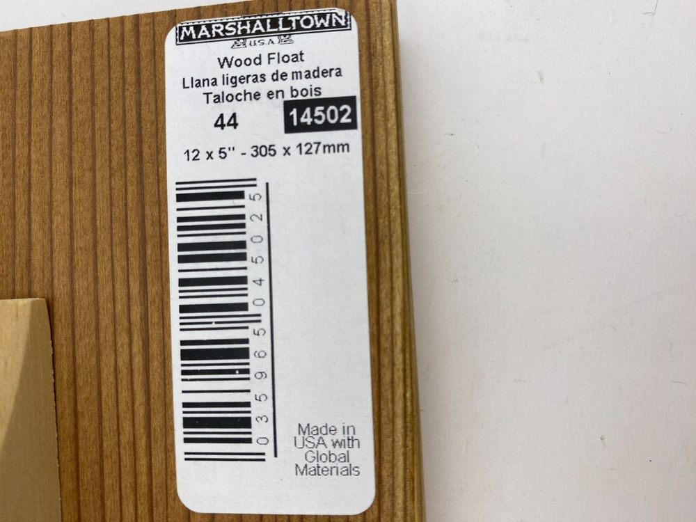 Marshalltown 44 12" x 5" Wood Float