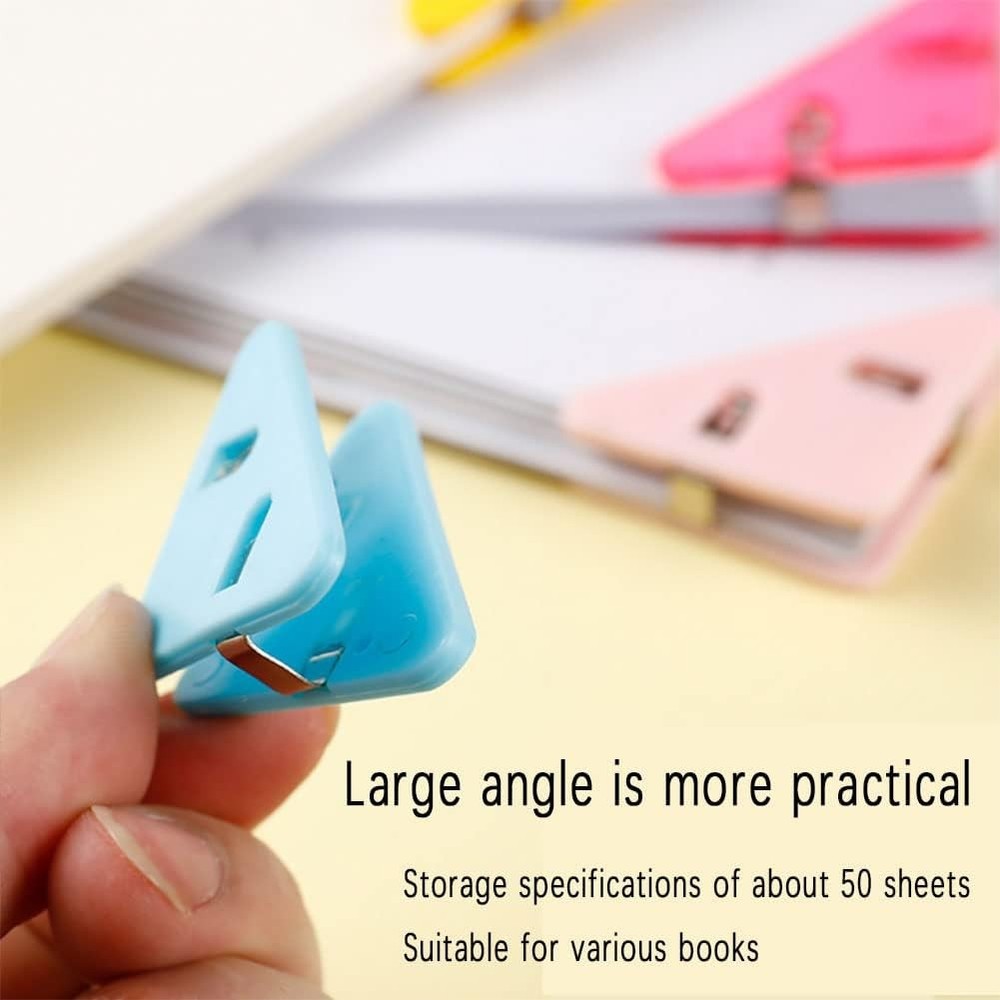 4pc Random Triangle Corner Data Clip,Multifunctional Binder Document Fastener